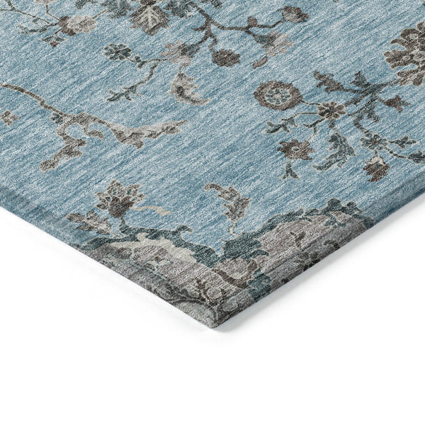 Homeroots 3' Floral Washable Area Rug In Artichoke Green, Brown, And Beige For Indoor Or Outdoor Spaces 3' X 5' Polyester 605485