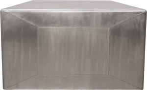 Homeroots 54" Silver Aluminum Sled Coffee Table - Stylish Aviator Design With Solid Wood Frame For Any Space   605491