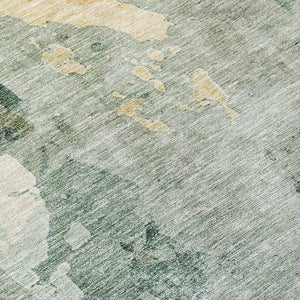 HomeRoots 5' Blue Copper and Gray Abstract Indoor-Outdoor Area Rug for Stylish, Durable Living Spaces 8' Round 605496