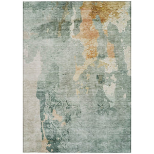 HomeRoots 9' X 12' Blue Copper Gray Modern Abstract Washable Area Rug for Indoor Outdoor Versatility & Style 605498