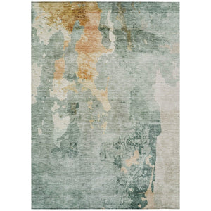 HomeRoots 5' Blue Copper and Gray Abstract Indoor-Outdoor Area Rug for Stylish, Durable Living Spaces 10' X 14' 605499