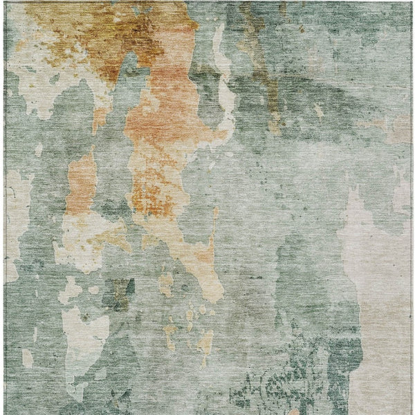 HomeRoots 5' Blue Copper and Gray Abstract Indoor-Outdoor Area Rug for Stylish, Durable Living Spaces 10' X 14' 605499