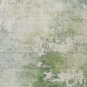 Homeroots 3' Artichoke Green And Ivory Abstract Area Rug - Stylish Washable Indoor/Outdoor Design For All Spaces 5' X 8' Polyester 605501