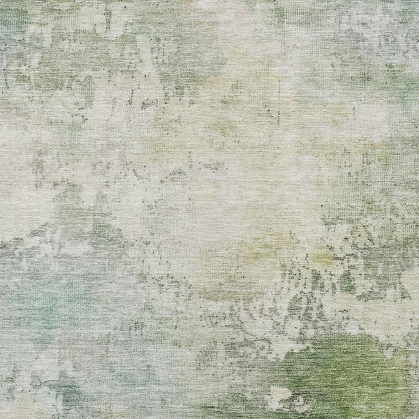Homeroots 3' Artichoke Green And Ivory Abstract Area Rug - Stylish Washable Indoor/Outdoor Design For All Spaces 8' X 10' Polyester 605503