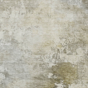 Homeroots 3' Artichoke Green And Ivory Abstract Area Rug - Stylish Washable Indoor/Outdoor Design For All Spaces 9' X 12' Polyester 605510