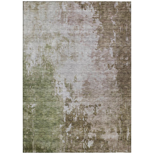 HomeRoots 9' X 12' Brown and Green Abstract Indoor/Outdoor Area Rug – Durable, Washable, Stylish & Versatile 605516