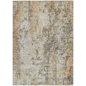 Homeroots 3' Stylish Terra Cotta Beige And Dark Gray Abstract Washable Area Rug For Indoor & Outdoor Use 5' X 8' Polyester 605525
