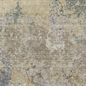 Homeroots 3' Stylish Beige And Brown Abstract Washable Indoor-outdoor Area Rug For Versatile Home Décor 3' X 5' Polyester 605530