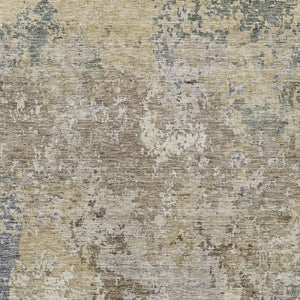Homeroots 3' Stylish Beige And Brown Abstract Washable Indoor-outdoor Area Rug For Versatile Home Décor 5' X 8' Polyester 605531