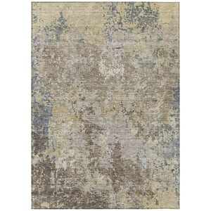HomeRoots 5' Abstract Beige and Brown Area Rug - Washable, Durable Indoor/Outdoor Rug for Stylish Spaces 10' X 14' 605535
