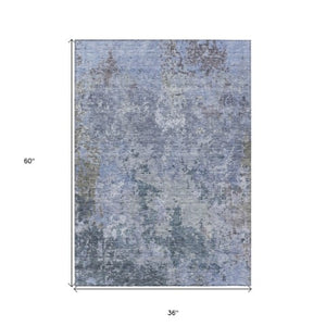 Homeroots 3' Stylish Beige And Brown Abstract Washable Indoor-outdoor Area Rug For Versatile Home Décor 3' X 5' Polyester 605536