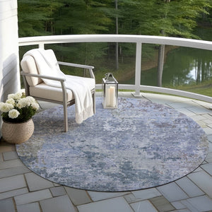 Homeroots 3' Stylish Beige And Brown Abstract Washable Indoor-outdoor Area Rug For Versatile Home Décor 8' Round Polyester 605538