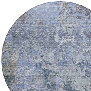 Homeroots 3' Stylish Beige And Brown Abstract Washable Indoor-outdoor Area Rug For Versatile Home Décor 8' Round Polyester 605538