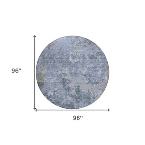 Homeroots 3' Stylish Beige And Brown Abstract Washable Indoor-outdoor Area Rug For Versatile Home Décor 8' Round Polyester 605538