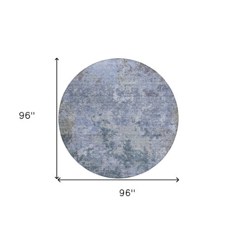 Homeroots 3' Stylish Beige And Brown Abstract Washable Indoor-outdoor Area Rug For Versatile Home Décor 8' Round Polyester 605538