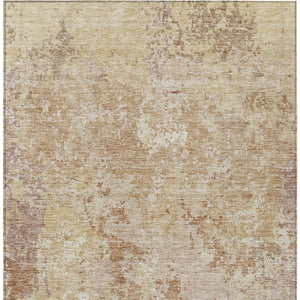 Homeroots 3' Stylish Beige And Brown Abstract Washable Indoor-outdoor Area Rug For Versatile Home Décor 3' X 5' Polyester 605542