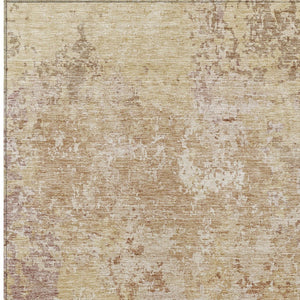 Homeroots 3' Stylish Beige And Brown Abstract Washable Indoor-outdoor Area Rug For Versatile Home Décor 5' X 8' Polyester 605543