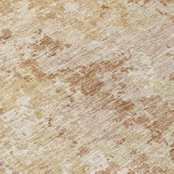 Homeroots 3' Stylish Beige And Brown Abstract Washable Indoor-outdoor Area Rug For Versatile Home Décor 8' Round Polyester 605544