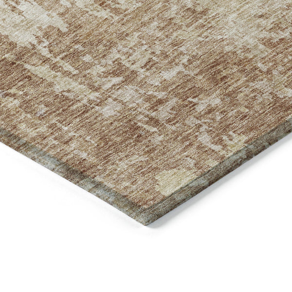 Homeroots 3' Stylish Beige And Brown Abstract Washable Indoor-outdoor Area Rug For Versatile Home Décor 8' X 10' Polyester 605545
