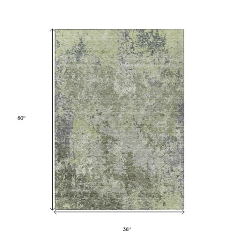 Homeroots 3' Stylish Beige And Brown Abstract Washable Indoor-outdoor Area Rug For Versatile Home Décor 3' X 5' Polyester 605548
