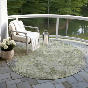 Homeroots 3' Stylish Beige And Brown Abstract Washable Indoor-outdoor Area Rug For Versatile Home Décor 8' Round Polyester 605550