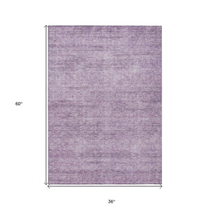 Homeroots 3' Transform Your Space With A Stunning Lavender And Purple Abstract Washable Area Rug For All Use 3' X 5' Polyester 605554