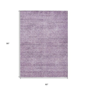 Homeroots 3' Transform Your Space With A Stunning Lavender And Purple Abstract Washable Area Rug For All Use 5' X 8' Polyester 605555