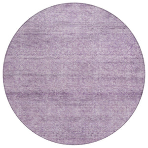 HomeRoots 5' Modern Abstract Lavender and Purple Washable Area Rug for Indoor and Outdoor Spaces 8' Round 605556