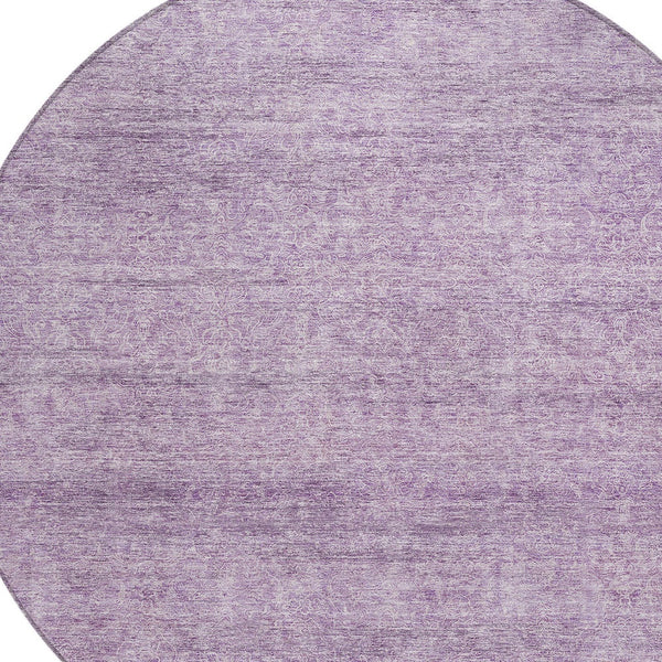 Homeroots 3' Transform Your Space With A Stunning Lavender And Purple Abstract Washable Area Rug For All Use 8' Round Polyester 605556
