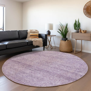 Homeroots 3' Transform Your Space With A Stunning Lavender And Purple Abstract Washable Area Rug For All Use 8' Round Polyester 605556