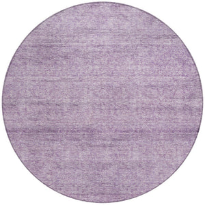 Homeroots 3' Transform Your Space With A Stunning Lavender And Purple Abstract Washable Area Rug For All Use 8' Round Polyester 605556