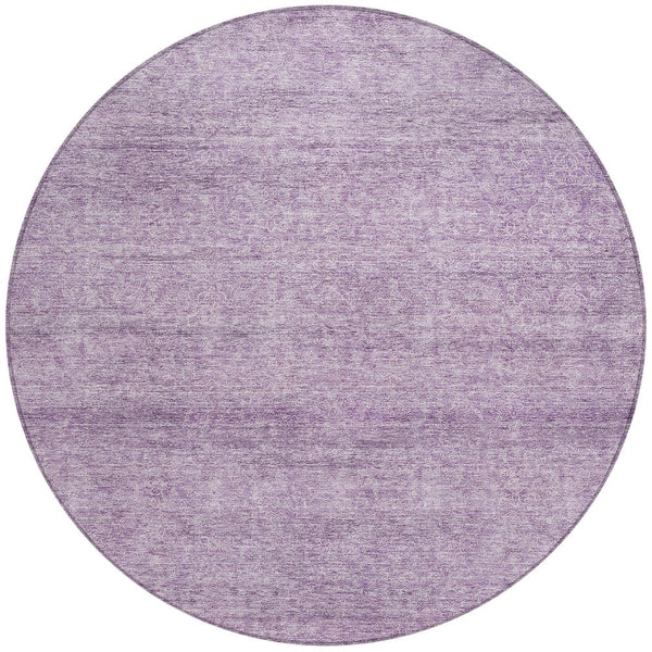 Homeroots 3' Transform Your Space With A Stunning Lavender And Purple Abstract Washable Area Rug For All Use 8' Round Polyester 605556