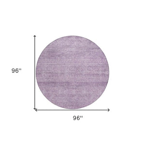 Homeroots 3' Transform Your Space With A Stunning Lavender And Purple Abstract Washable Area Rug For All Use 8' Round Polyester 605556