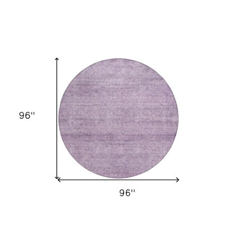 Homeroots 3' Transform Your Space With A Stunning Lavender And Purple Abstract Washable Area Rug For All Use 8' Round Polyester 605556