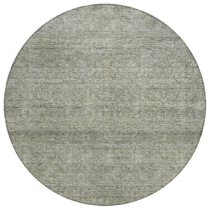 HomeRoots 5' Sage and Ivory Abstract Area Rug - Stylish, Durable, and Washable for Indoor and Outdoor Use 8' Round 605562