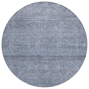 HomeRoots 5' Sky Blue and Ivory Abstract Area Rug - Stylish, Durable, Washable Design for Indoor & Outdoor Use 8' Round 605574