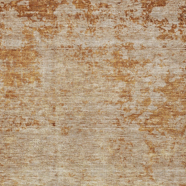 Homeroots 3' Copper And Terra Cotta Abstract Washable Area Rug For Stylish Indoor And Outdoor Spaces 3' X 5' Polyester 605578