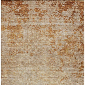 Homeroots 3' Copper And Terra Cotta Abstract Washable Area Rug For Stylish Indoor And Outdoor Spaces 5' X 8' Polyester 605579
