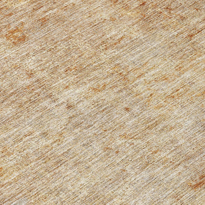 Homeroots 3' Copper And Terra Cotta Abstract Washable Area Rug For Stylish Indoor And Outdoor Spaces 8' Round Polyester 605580