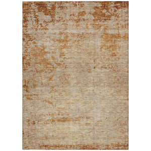 Homeroots 3' Copper And Terra Cotta Abstract Washable Area Rug For Stylish Indoor And Outdoor Spaces 9' X 12' Polyester 605582