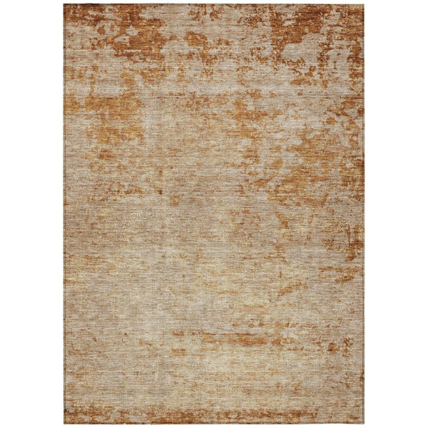 HomeRoots 5' Copper and Terra Cotta Abstract Area Rug – Stylish, Washable Design for Indoor and Outdoor Use 10' X 14' 605583