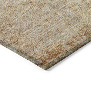 Homeroots 3' Copper And Terra Cotta Abstract Washable Area Rug For Stylish Indoor And Outdoor Spaces 10' X 14' Polyester 605583