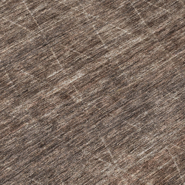 Homeroots 3' Coffee And Ivory Geometric Washable Area Rug For Indoor And Outdoor Spaces – Durable Design 8' Round Polyester 605586