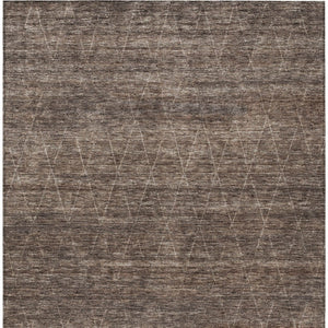 Homeroots 3' Coffee And Ivory Geometric Washable Area Rug For Indoor And Outdoor Spaces – Durable Design 8' X 10' Polyester 605587