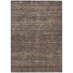 HomeRoots 5' Coffee and Ivory Geometric Area Rug - Durable, Washable, Ideal for Indoor and Outdoor Spaces 8' X 10' 605587