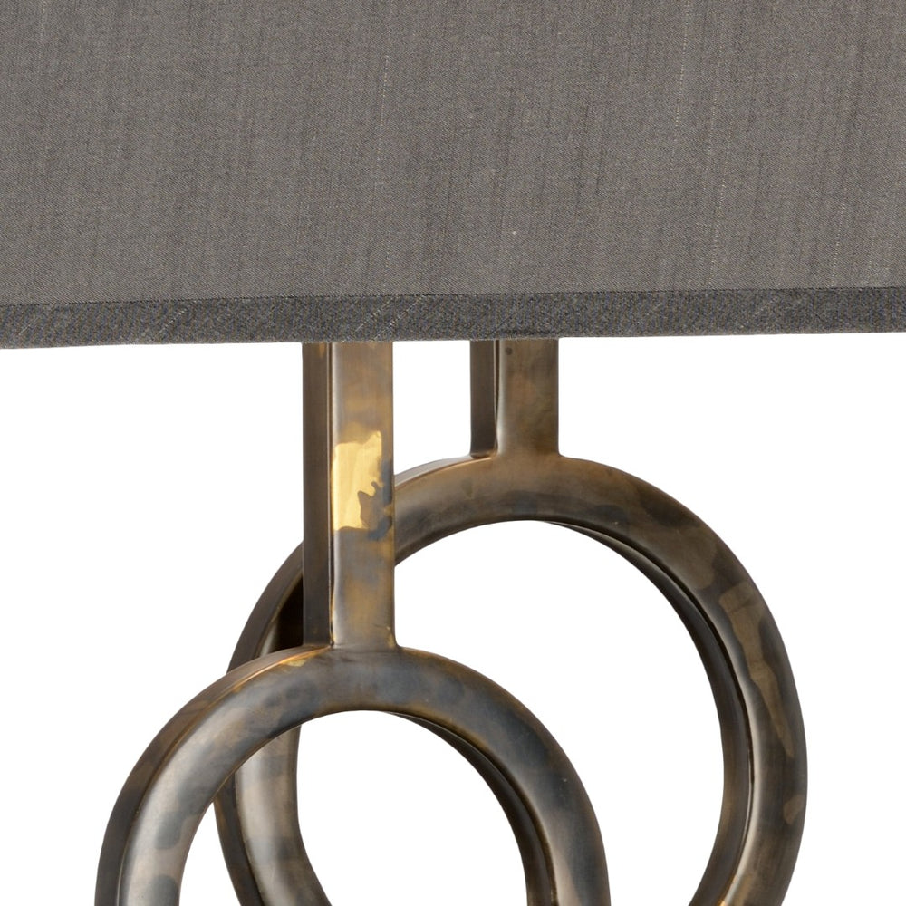 Wildwood Tootsie Scorched Bronze Marble Table Lamp With Charcoal Rectangular Shade — Rustic Modern Accent Light 60559