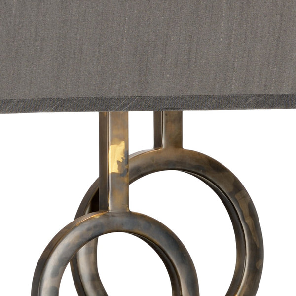 Wildwood Tootsie Scorched Bronze Marble Table Lamp With Charcoal Rectangular Shade — Rustic Modern Accent Light 60559