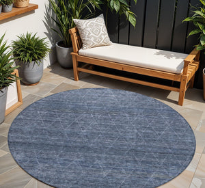 Homeroots 3' Coffee And Ivory Geometric Washable Area Rug For Indoor And Outdoor Spaces – Durable Design 8' Round Polyester 605592