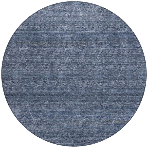 Homeroots 3' Coffee And Ivory Geometric Washable Area Rug For Indoor And Outdoor Spaces – Durable Design 8' Round Polyester 605592