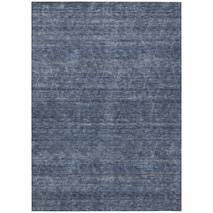 HomeRoots 5' Contemporary Navy Blue and Ivory Geometric Area Rug – Durable, Washable for Indoor & Outdoor Use 10' X 14' 605595